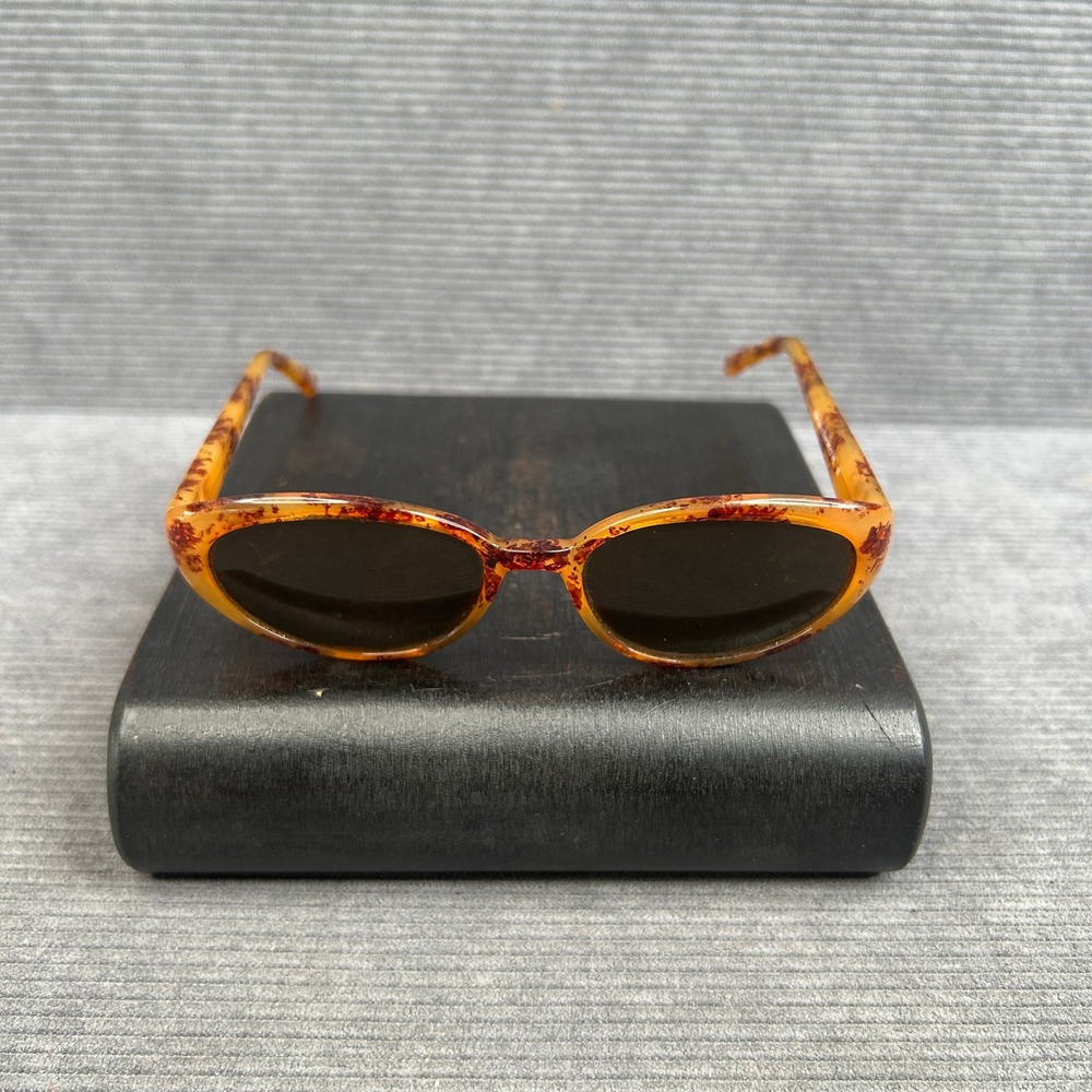 Erroca International Tortoise Oval Sunglasses Amber Brown Pattern Vintage Style